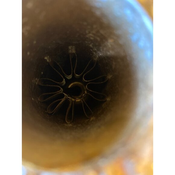 Converted Antique Brass Kerosene Oil Lamp With Ornate Design & Chain Mechanism - Picture 5 of 6